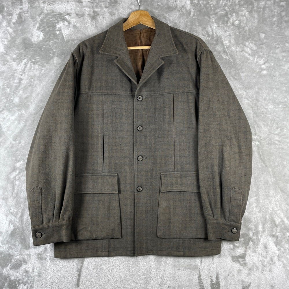 Vintage 1950s Skyline Seattle Wool Jacket Mens L Plaid Hunting Coat Rockabilly